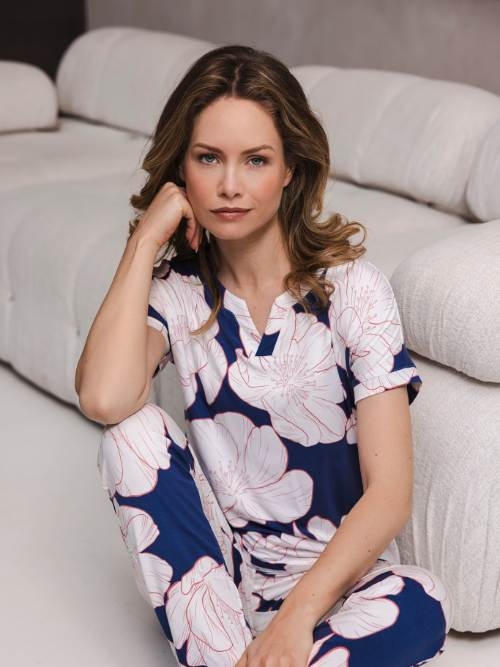 Pastunette Dames marine blauw pyjama