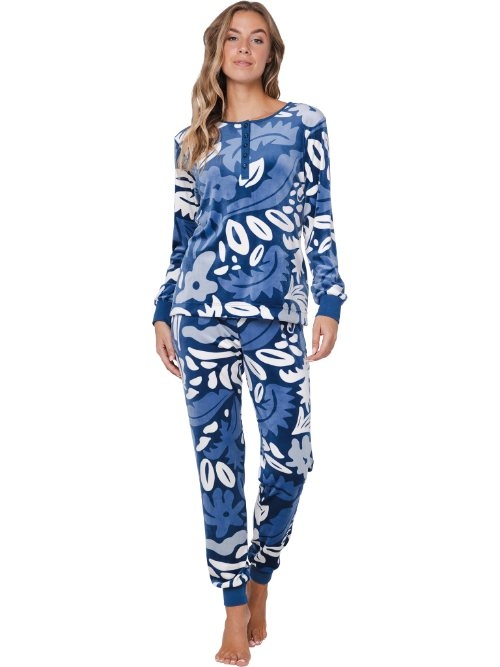 Pastunette Dames marine blauw pyjama