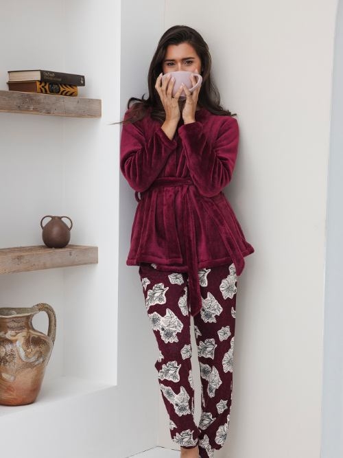 Pastunette Dames donker rood pyjama