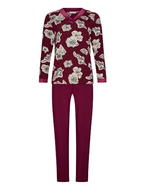 Pastunette Dames donker rood pyjama