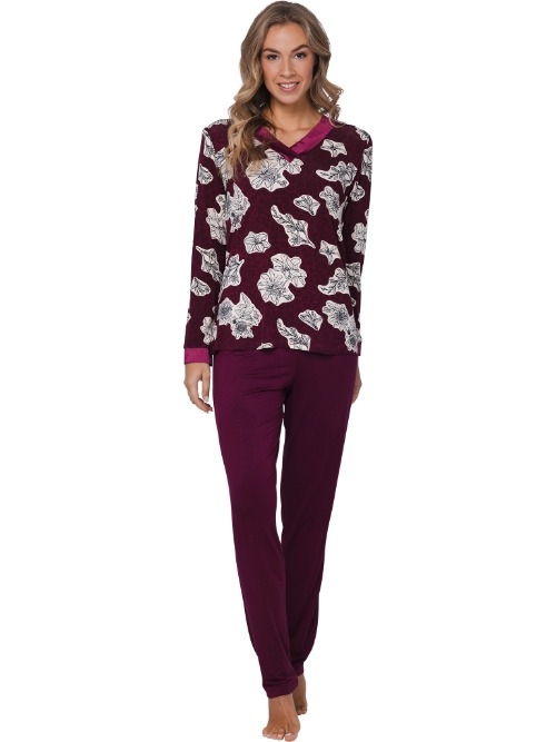 Pastunette Dames donker rood pyjama