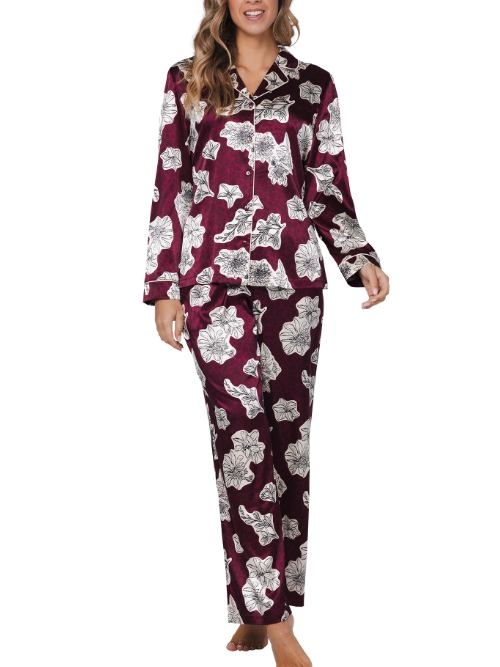 Pastunette Dames donker rood pyjama