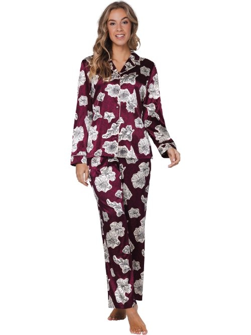 Pastunette Dames donker rood pyjama