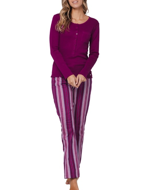 Rebelle Dames donker rood pyjama