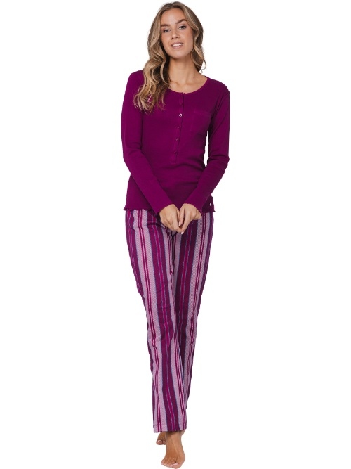 Rebelle Dames donker rood pyjama
