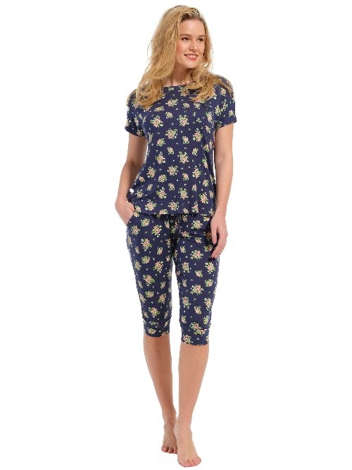 Pastunette Dames marine blauw pyjamabroek