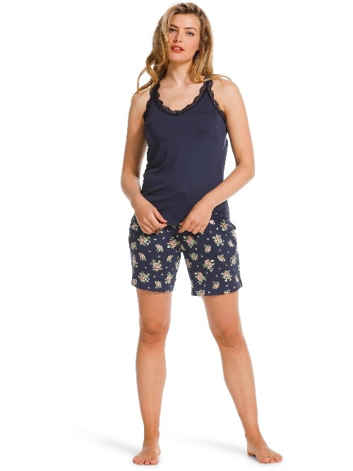 Pastunette Dames marine blauw pyjamabroek