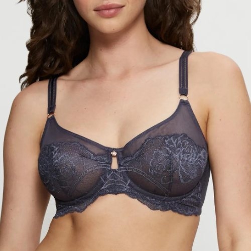 Triumph Wild Peony Florale grijs niet voorgevormde bh