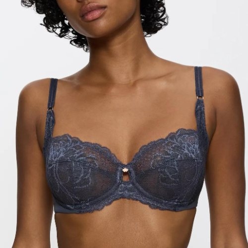 Triumph Wild Peony Florale grijs niet voorgevormde bh