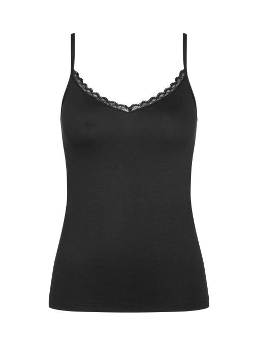 Triumph Feel of Cotton zwart spaghetti top