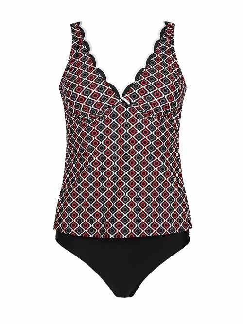 Mila Fancy Edge zwart/print tankini set
