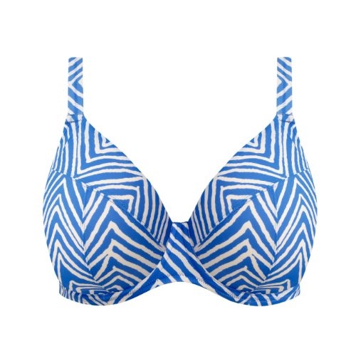 Elomi Swim Fiji Falls blauw/wit soft-cup bikinitop