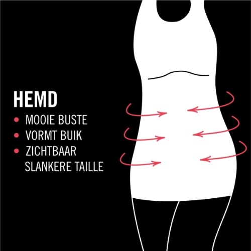 RJ Bodywear Pure Color Shape zwart dames hemd