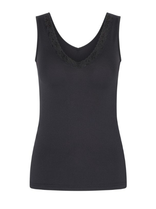 RJ Bodywear Pure Color zwart dames hemd