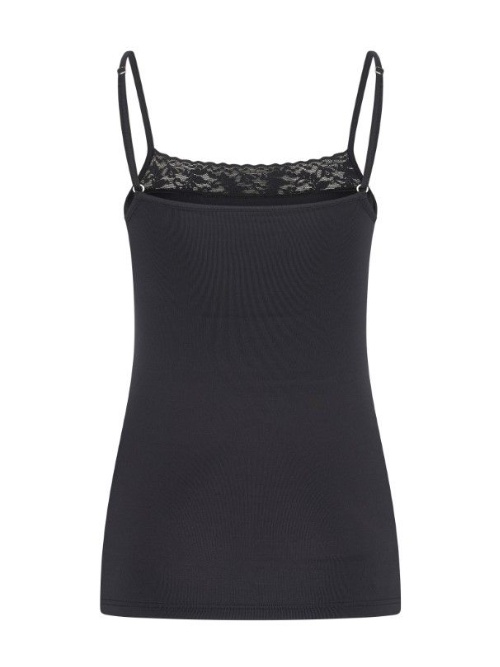 RJ Bodywear Pure Color zwart dames hemd