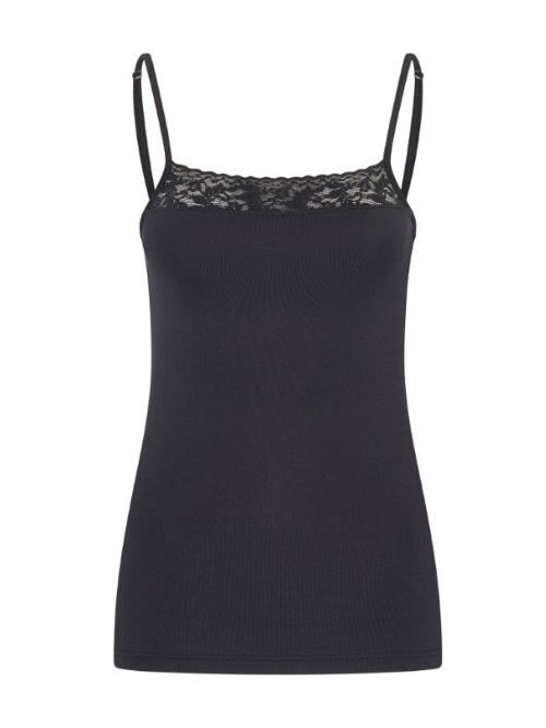 RJ Bodywear Pure Color zwart dames hemd