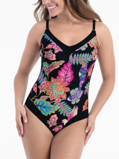 Rosa Faia Badmode Mabela zwart/print badpak