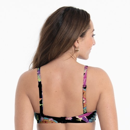 Rosa Faia Badmode Ella zwart/print voorgevormde bikinitop