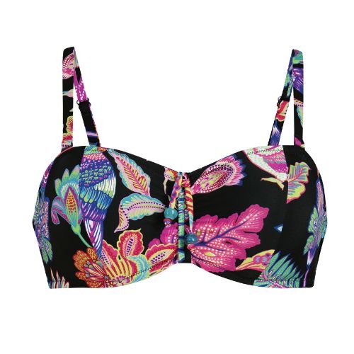 Rosa Faia Badmode Ella zwart/print voorgevormde bikinitop