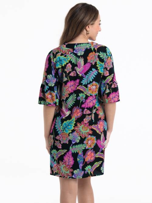 Rosa Faia Badmode Loja zwart/print tuniek