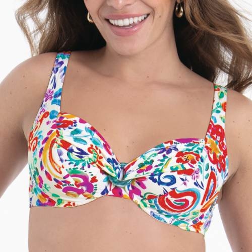 Rosa Faia Badmode Hermine wit/print soft-cup bikinitop