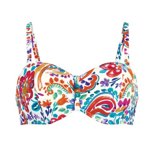 Rosa Faia Badmode Ella wit/print voorgevormde bikinitop