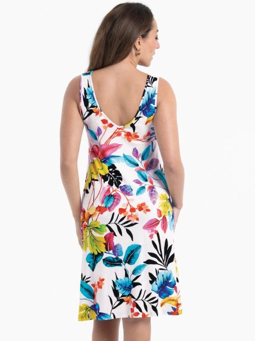 Anita Badmode Mala wit/print strandjurk