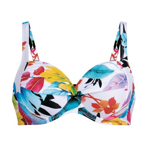 Anita Badmode Elna wit/print voorgevormde bikinitop