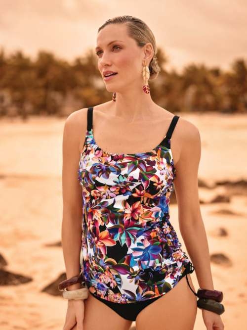 Anita Care Latina zwart/print prothese tankini