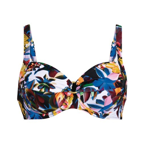 Anita Badmode Elna zwart/print voorgevormde bikinitop