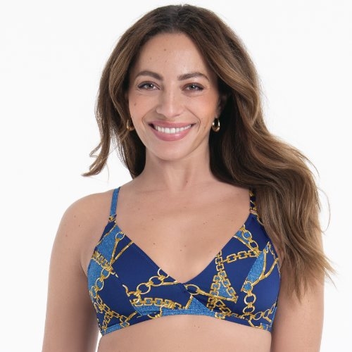 Rosa Faia Badmode Minou jeans blauw voorgevormde bikinitop