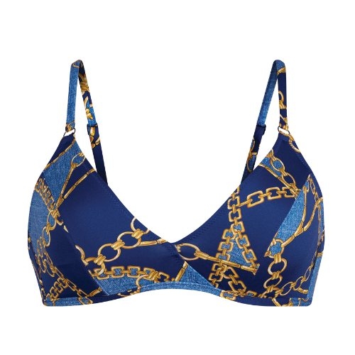 Rosa Faia Badmode Minou jeans blauw voorgevormde bikinitop