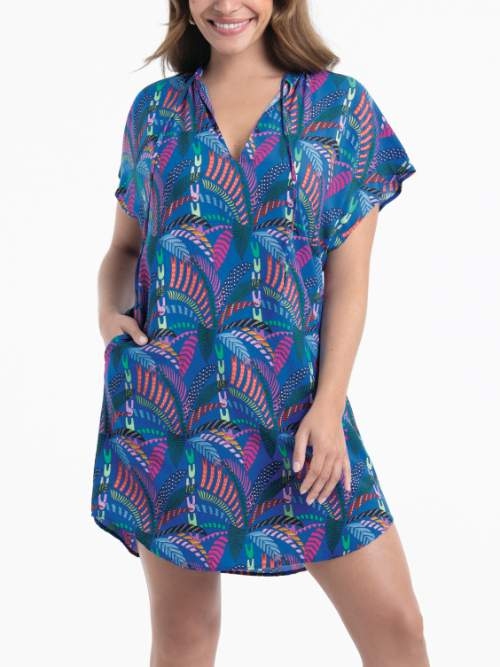 Rosa Faia Badmode Sola blauw strandjurk