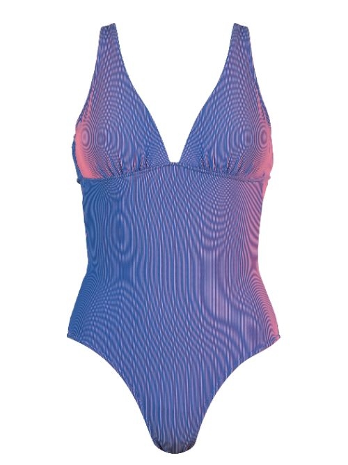 Naturana Badmode Dames blauw/roze badpak