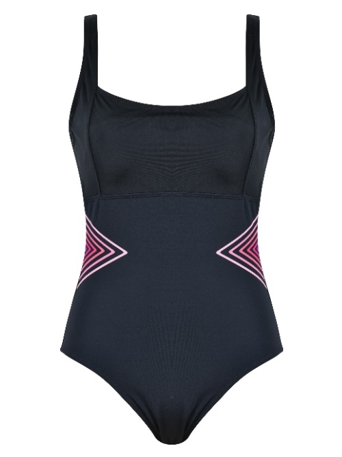 Naturana Badmode Dames zwart/roze badpak