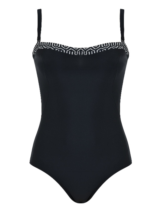 Naturana Badmode Dames zwart/wit badpak