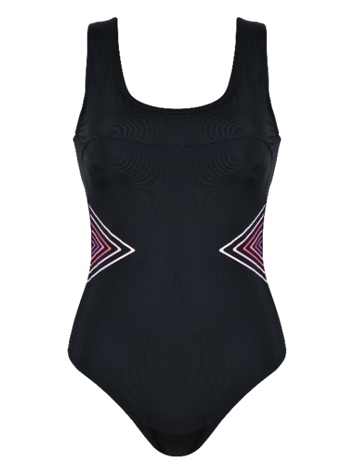 Naturana Badmode Dames zwart/roze badpak