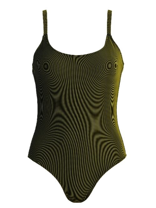 Naturana Badmode Dames zwart/geel badpak