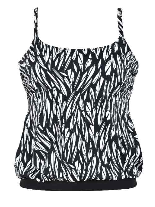 Naturana Badmode Dames zwart/wit tankini top