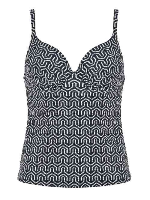 Naturana Badmode Dames zwart/wit tankini top