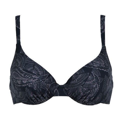 Naturana Badmode Dames zwart/bruin voorgevormde bikinitop
