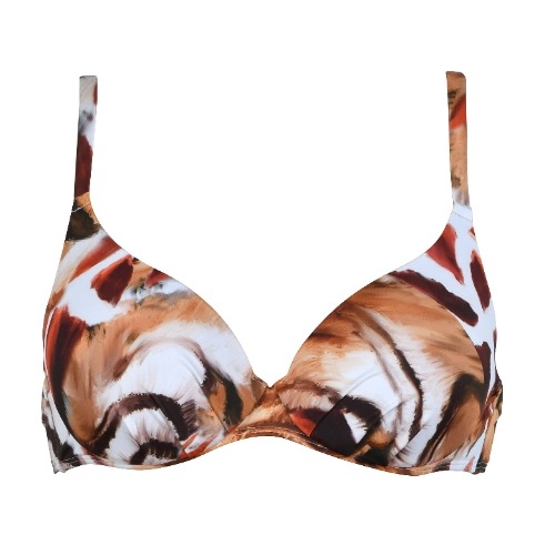 Naturana Badmode Dames zwart/bruin voorgevormde bikinitop