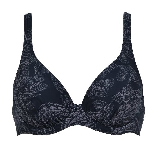 Naturana Badmode Dames zwart/bruin voorgevormde bikinitop
