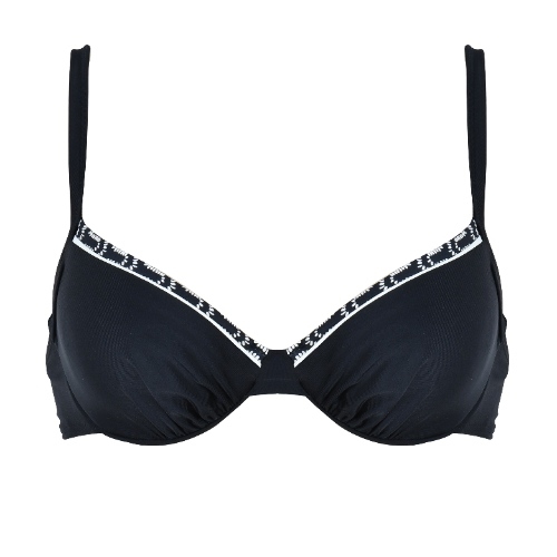 Naturana Badmode Dames zwart/wit voorgevormde bikinitop