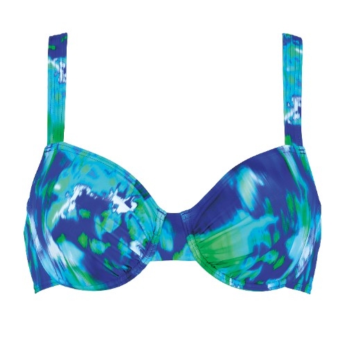 Naturana Badmode Dames blauw/groen voorgevormde bikinitop