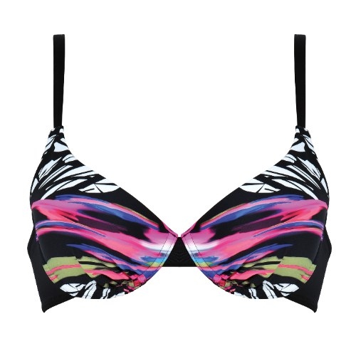 Naturana Badmode Dames zwart/wit voorgevormde bikinitop