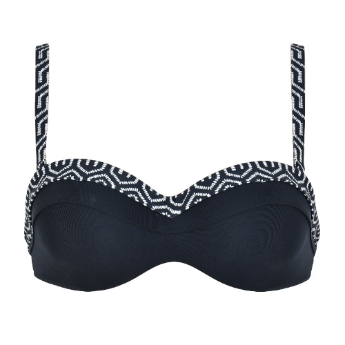Naturana Badmode Dames zwart/wit voorgevormde bikinitop