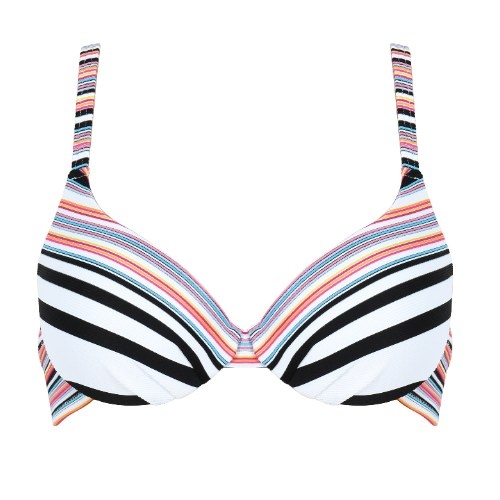 Naturana Badmode Dames wit/zwart voorgevormde bikinitop