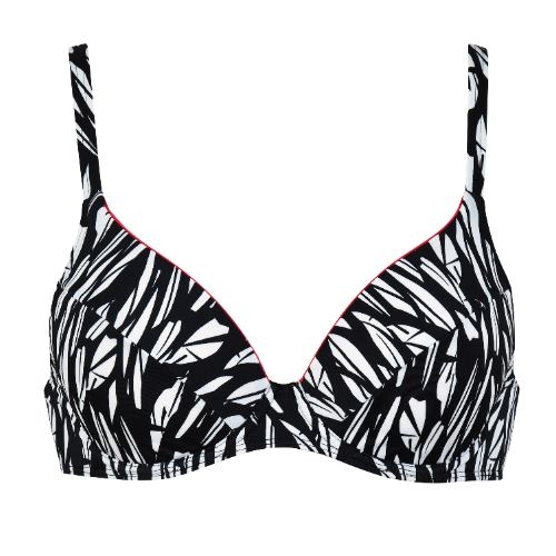 Naturana Badmode Dames zwart/wit soft-cup bikinitop