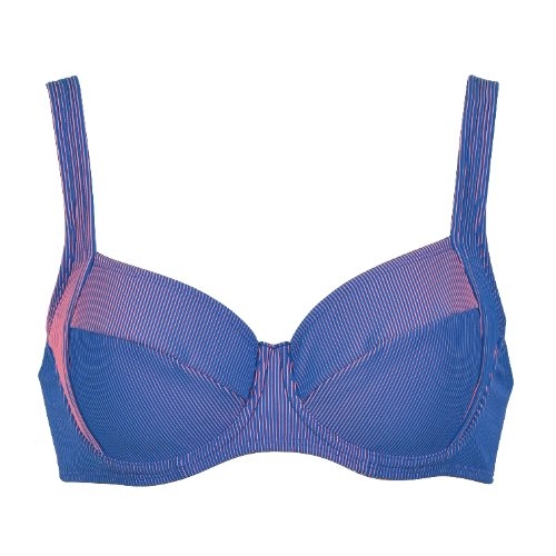 Naturana Badmode Dames blauw/roze voorgevormde bikinitop